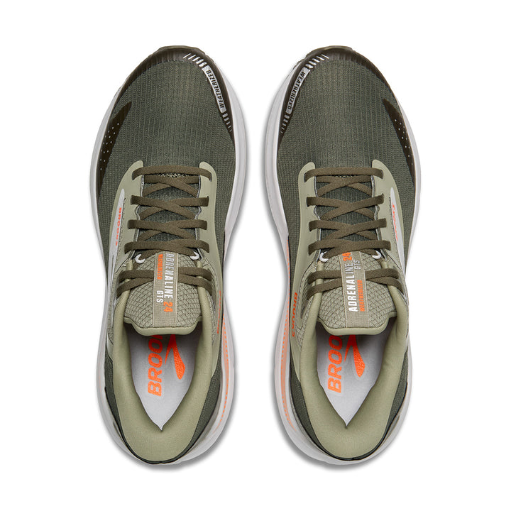 Brooks Adrenaline GTS 24 Weatherized Mens | Green/Gray/Orange