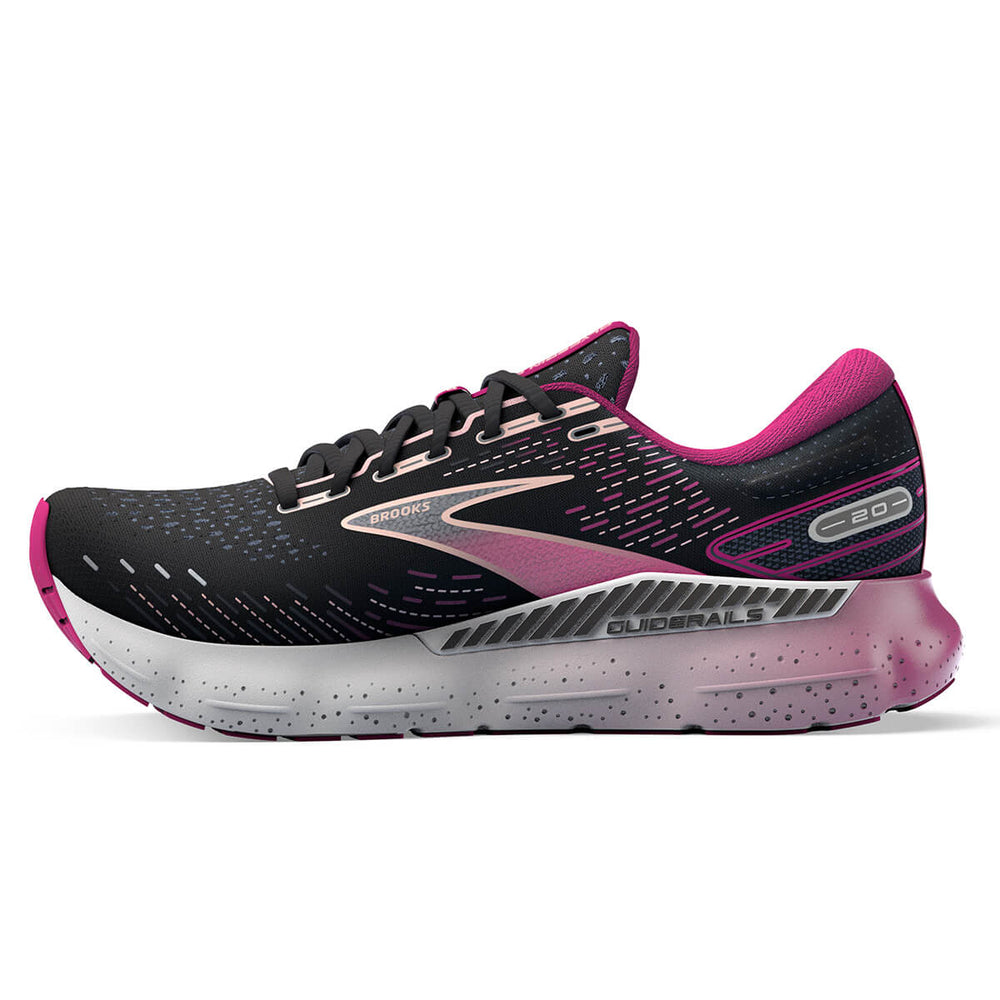 Brooks Glycerin GTS 20 Womens running shoes | Black/fuchsia | medial view