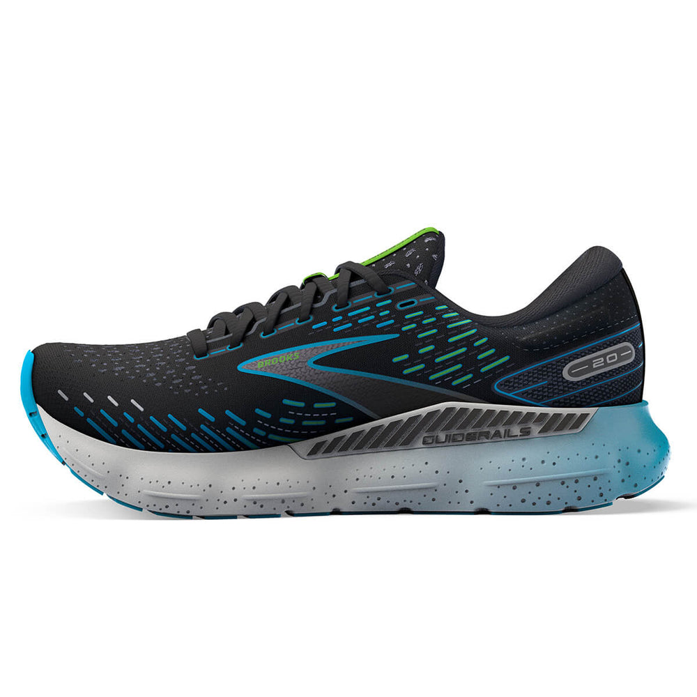 Brooks Glycerin GTS 20 Mens running shoes | Black/hawaiian Ocean | medial view