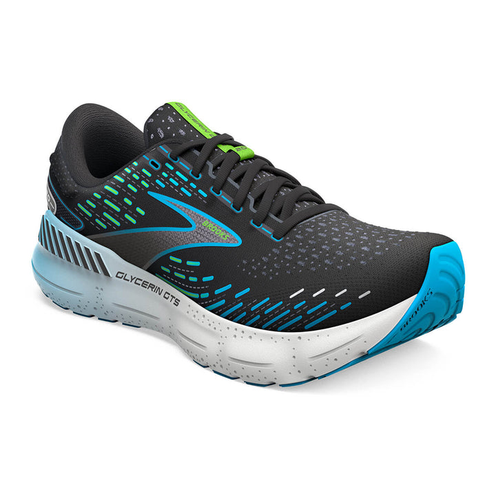 Brooks Glycerin GTS 20 Mens running shoes | Black/hawaiian Ocean | front