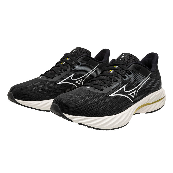 Mizuno Wave Inspire 21 Womens | Black/White/Vibrant Yellow