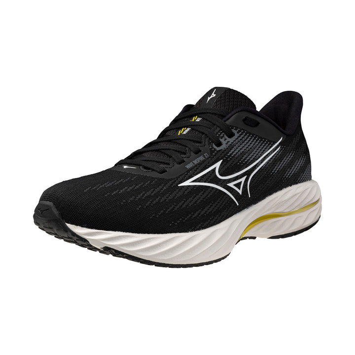 Mizuno Wave Inspire 21 Womens | Black/White/Vibrant Yellow