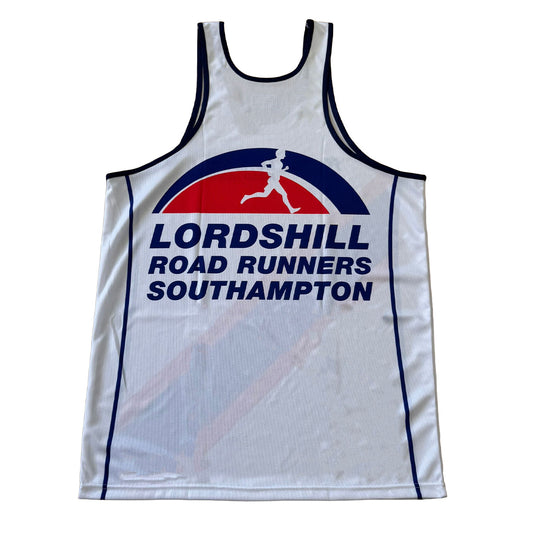 Lordshill Road Runners Club Kit Vest Mens | White/Red/Blue