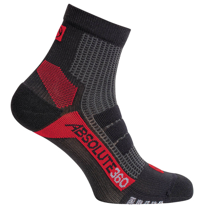 Absolute 360 Performance Running Socks Quarter black red