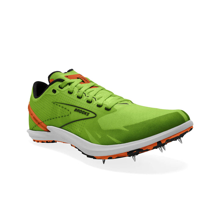 Brooks Draft XC Cross Country | Green Gecko/red Orange/ White