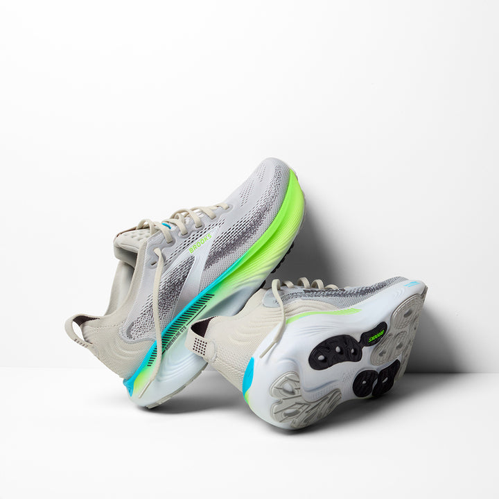 Brooks Adrenaline GTS 25 Mens | Oyster/green Gecko/blue