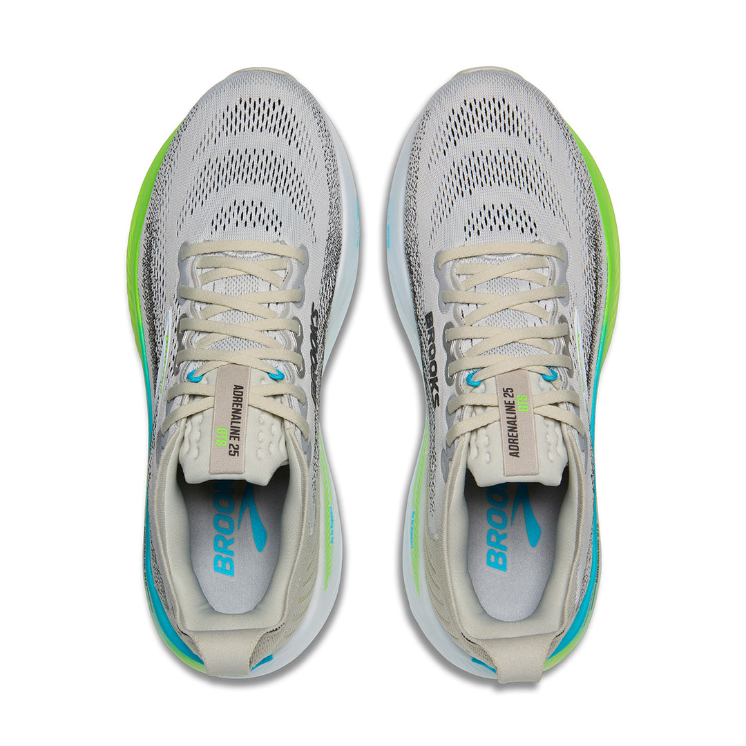Brooks Adrenaline GTS 25 Mens | Oyster/green Gecko/blue