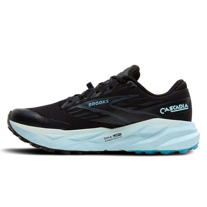 Brooks Cascadia 19 GTX Womens | Black/Ebony/Blue Flower