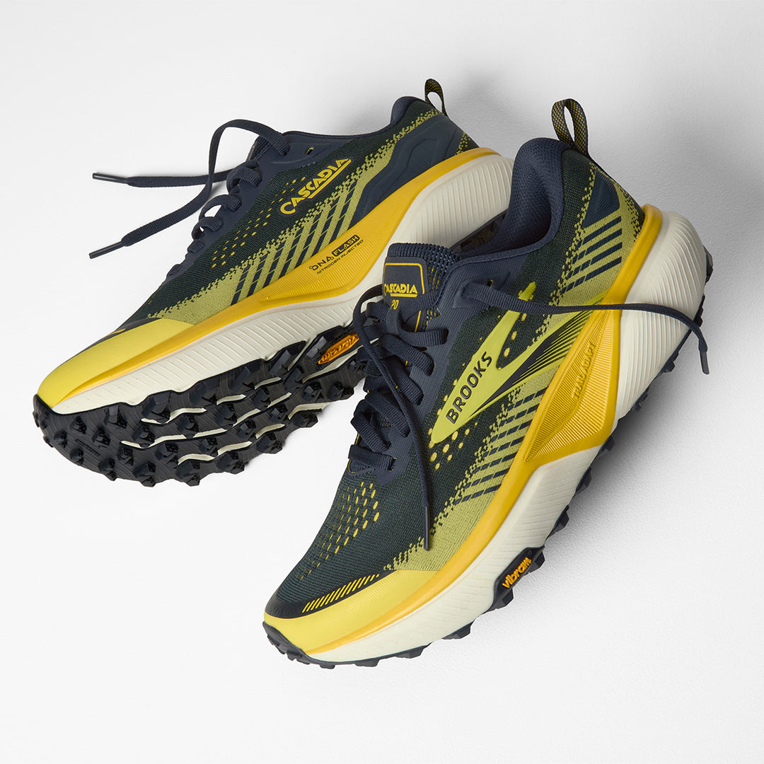 Brooks Cascadia 20 Mens | Navy/cyber Yellow/grey