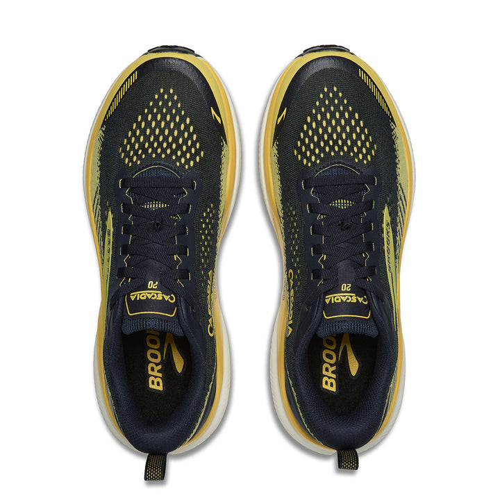 Brooks Cascadia 20 Mens | Navy/cyber Yellow/grey
