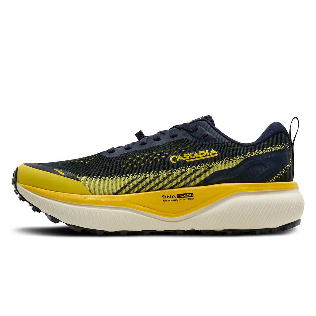Brooks Cascadia 20 Mens | Navy/cyber Yellow/grey