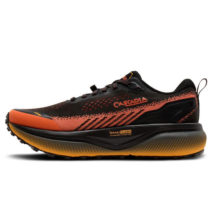 Brooks Cascadia 20 Mens | Black/tigerlily/orange