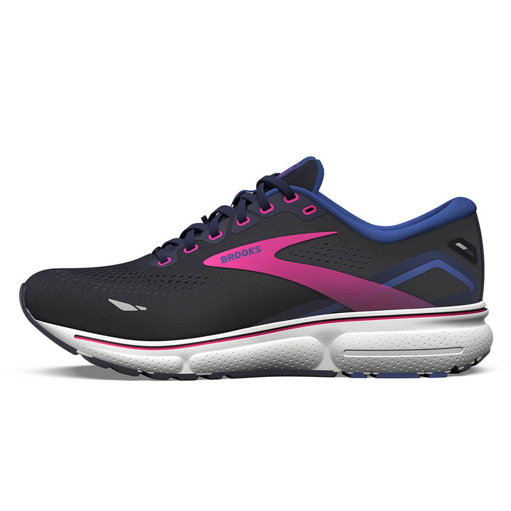 Brooks Ghost 15 GTX Womens Running Shoes | Peacoat/blue/pink | medial