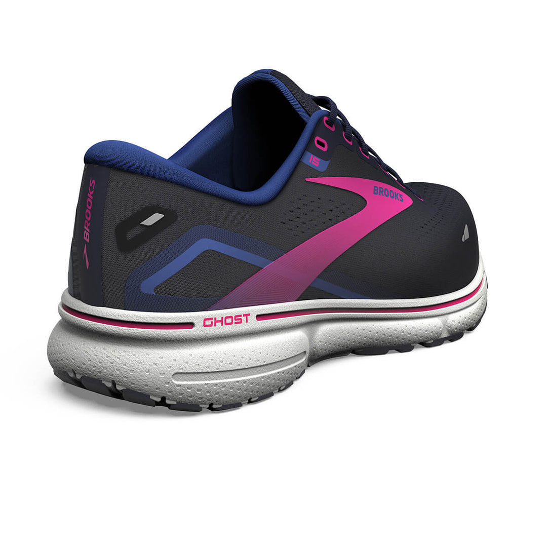 Brooks Ghost 15 GTX Womens Running Shoes | Peacoat/blue/pink | back