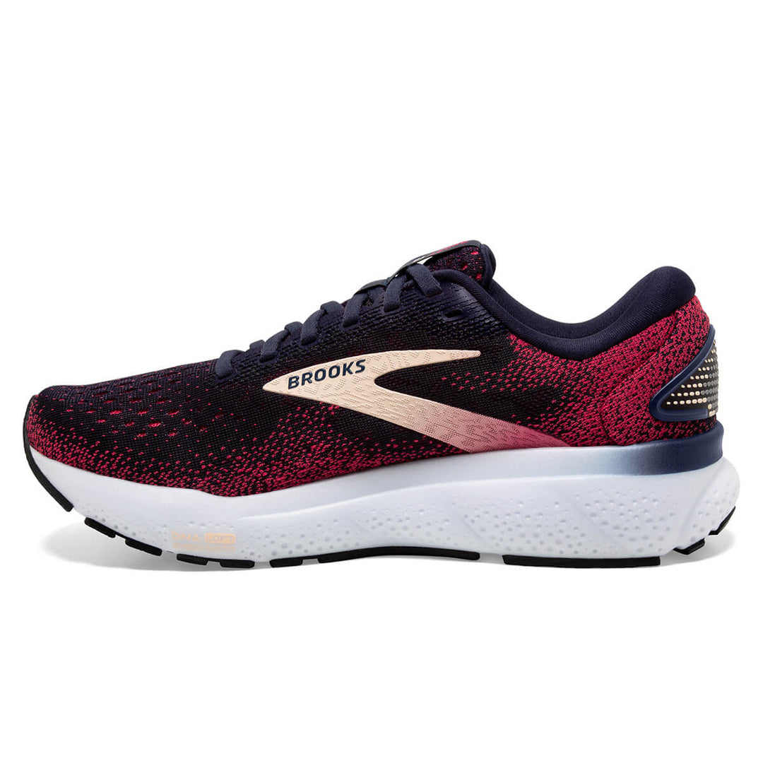 Brooks Ghost 16 Womens Running Shoes | Peacoat/raspberry/apricot side