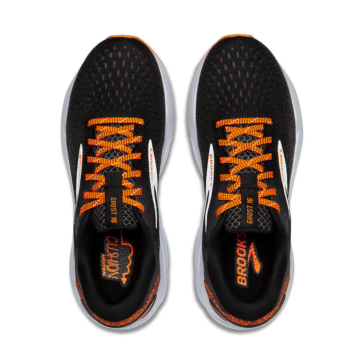 Brooks Ghost 16 Womens Running Shoes | Black/orange/white top