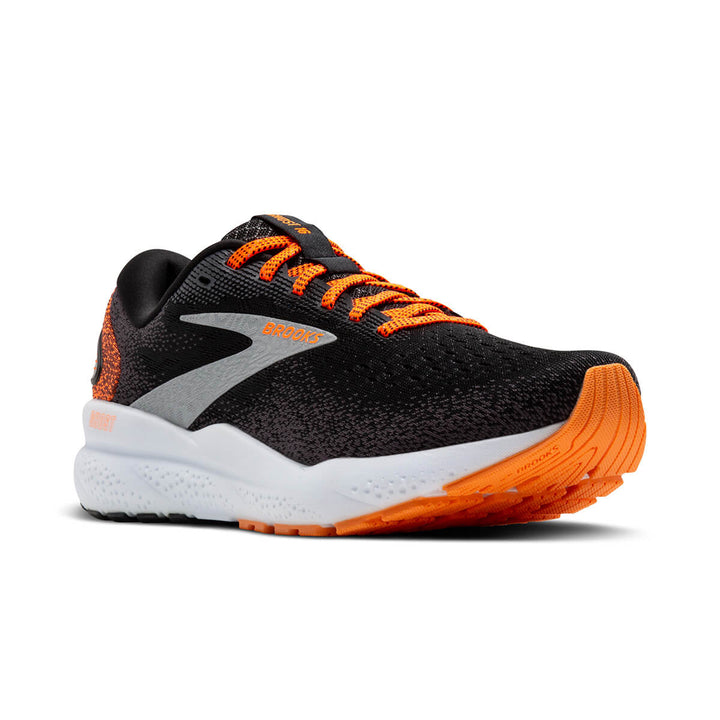 Brooks Ghost 16 Womens Running Shoes | Black/orange/white front