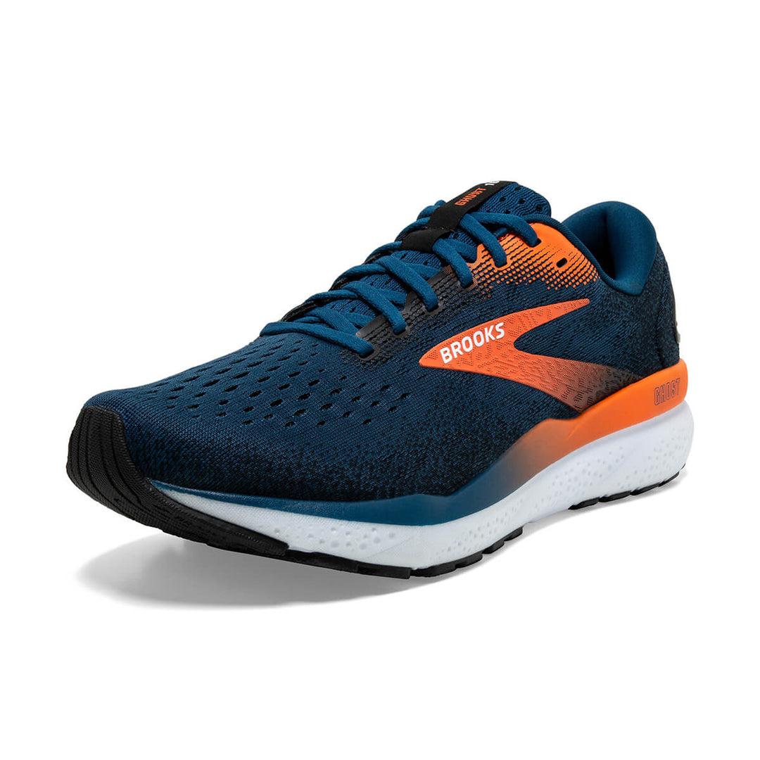 Brooks Ghost 16 Mens Running Shoes | Blue Opal/black/nasturtium front