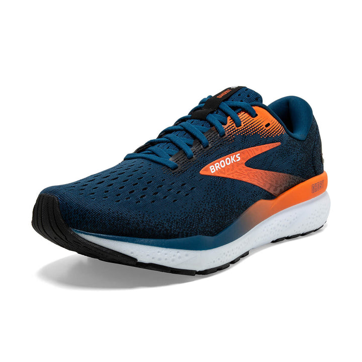 Brooks Ghost 16 Mens Running Shoes | Blue Opal/black/nasturtium front