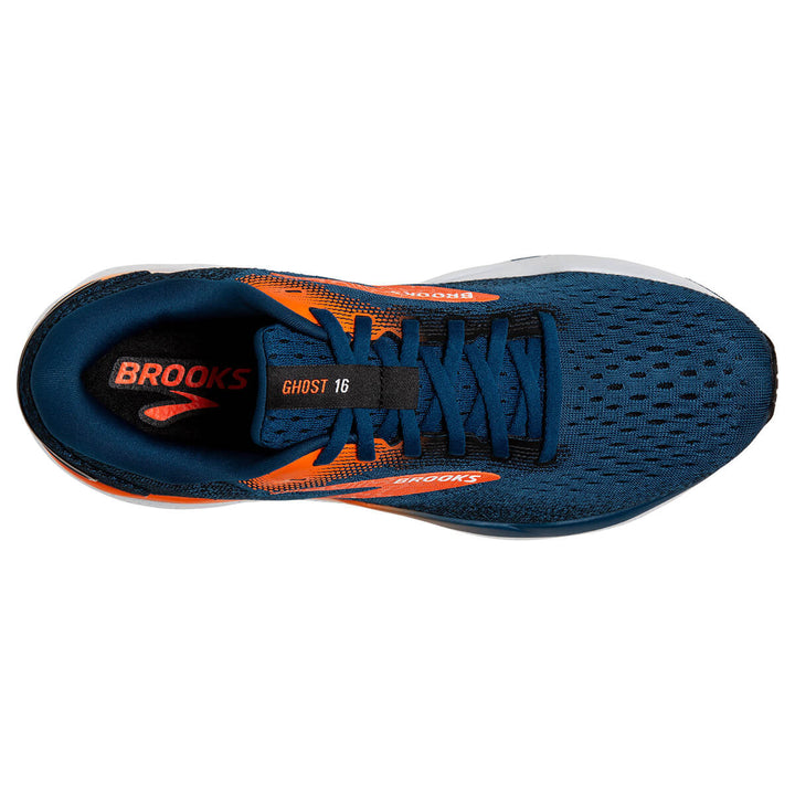 Brooks Ghost 16 Mens Running Shoes | Blue Opal/black/nasturtium top