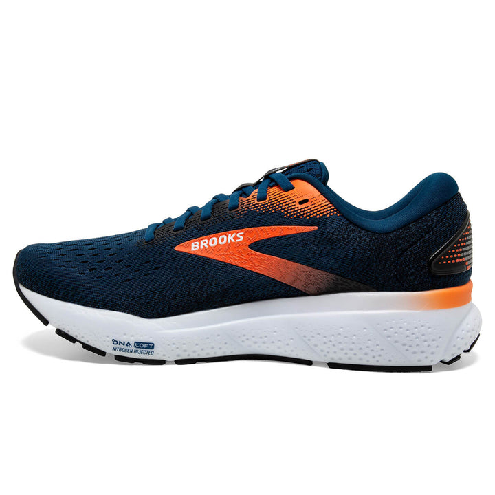 Brooks Ghost 16 Mens Running Shoes | Blue Opal/black/nasturtium side