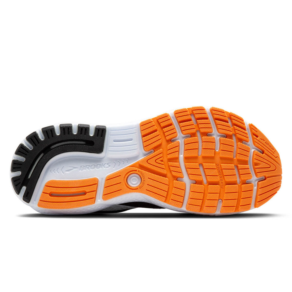 Brooks Ghost 16 Mens Running Shoes | Black/orange/white sole
