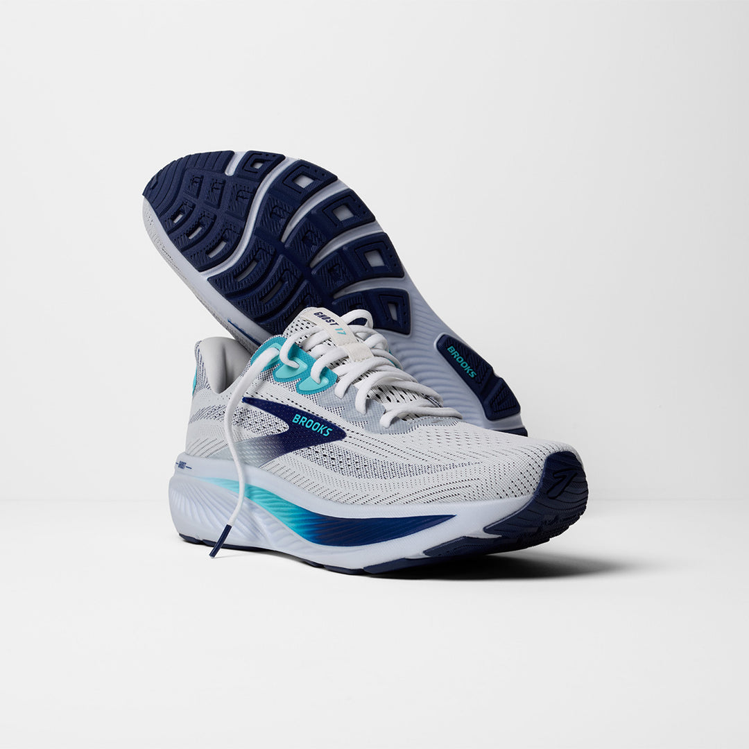 Brooks Ghost 17 Mens | White/beacon Blue/ipanema