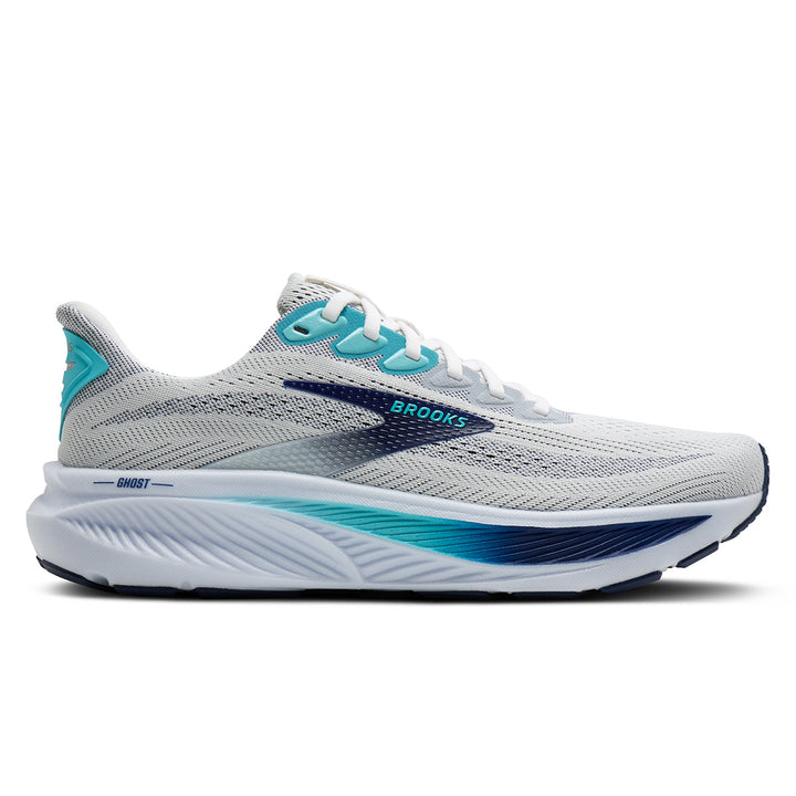 Brooks Ghost 17 Mens | White/beacon Blue/ipanema