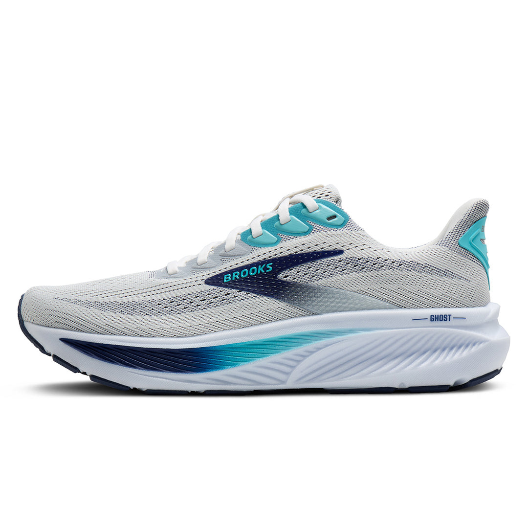 Brooks Ghost 17 Mens | White/beacon Blue/ipanema
