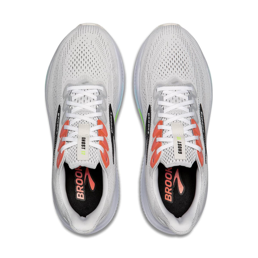 Brooks Ghost 17 Mens Running Shoes White Pink Clay top