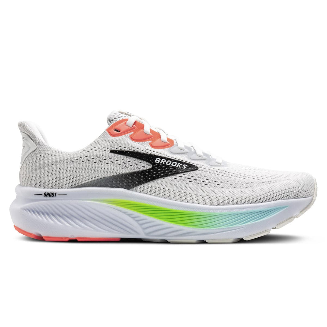 Brooks Ghost 17 Mens Running Shoes White Pink Clay