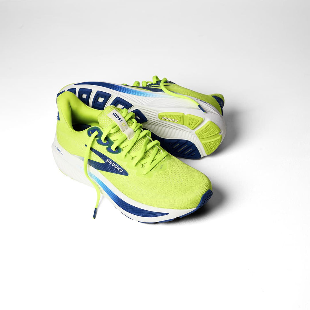 Brooks Ghost 17 Mens Running Shoes Acid Lime Navy studio