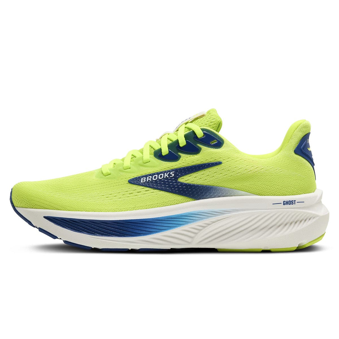 Brooks Ghost 17 Mens Running Shoes Acid Lime Navy side