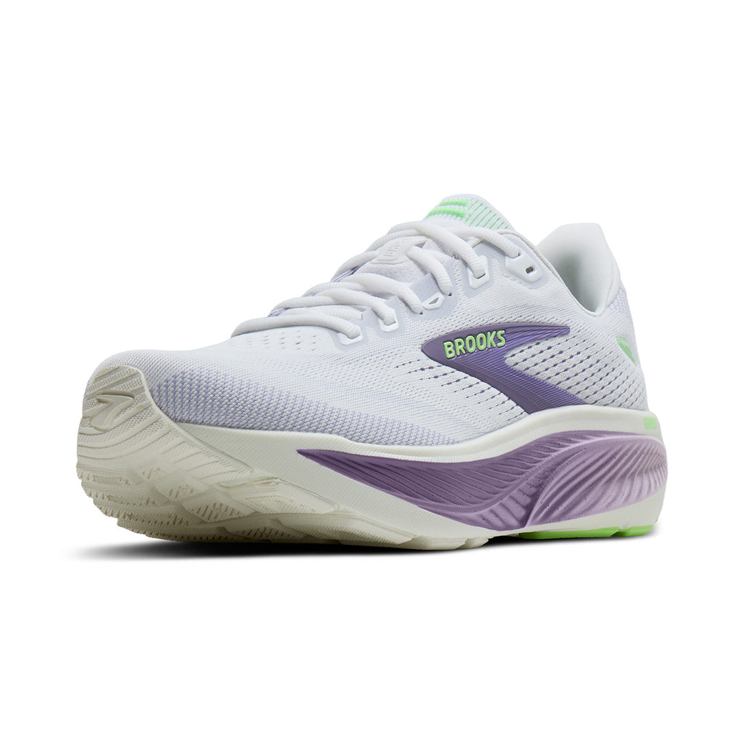 Brooks Ghost 18 Womens | White/purple Hebe/green
