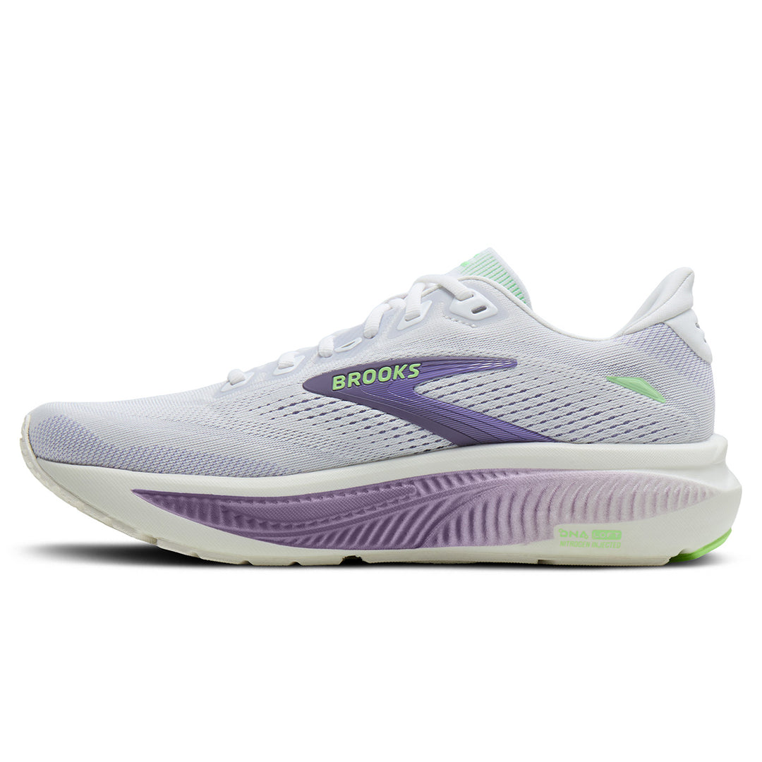 Brooks Ghost 18 Womens | White/purple Hebe/green