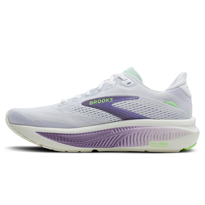 Brooks Ghost 18 Womens | White/purple Hebe/green