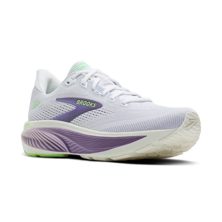 Brooks Ghost 18 Womens | White/purple Hebe/green
