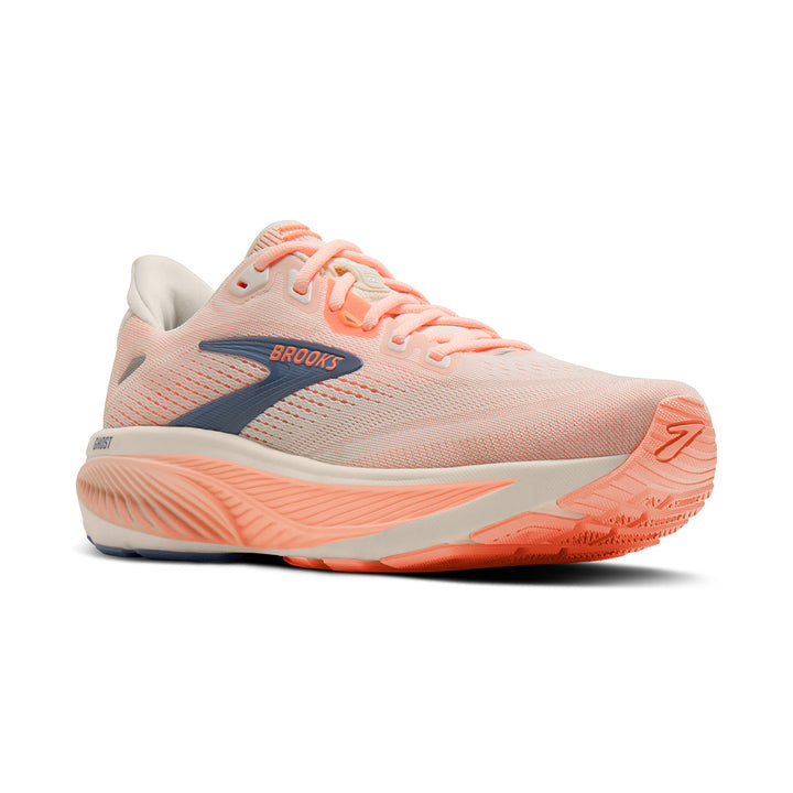 Brooks Ghost 18 Womens | Star White/cyber Peach/grey