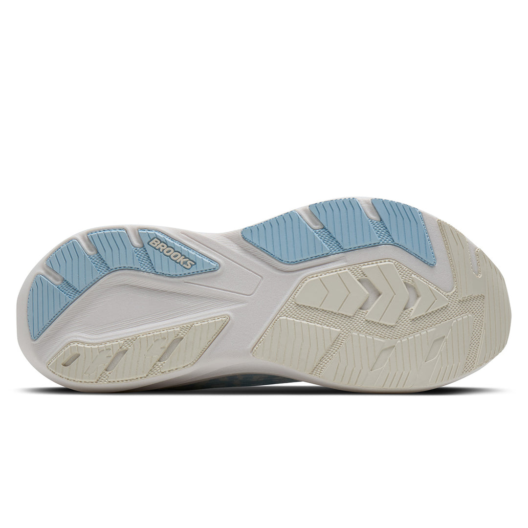 Brooks Ghost Amp Womens | White/blue/metallic