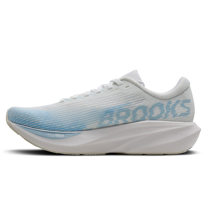 Brooks Ghost Amp Womens | White/blue/metallic
