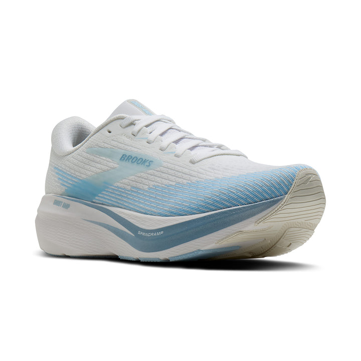 Brooks Ghost Amp Womens | White/blue/metallic
