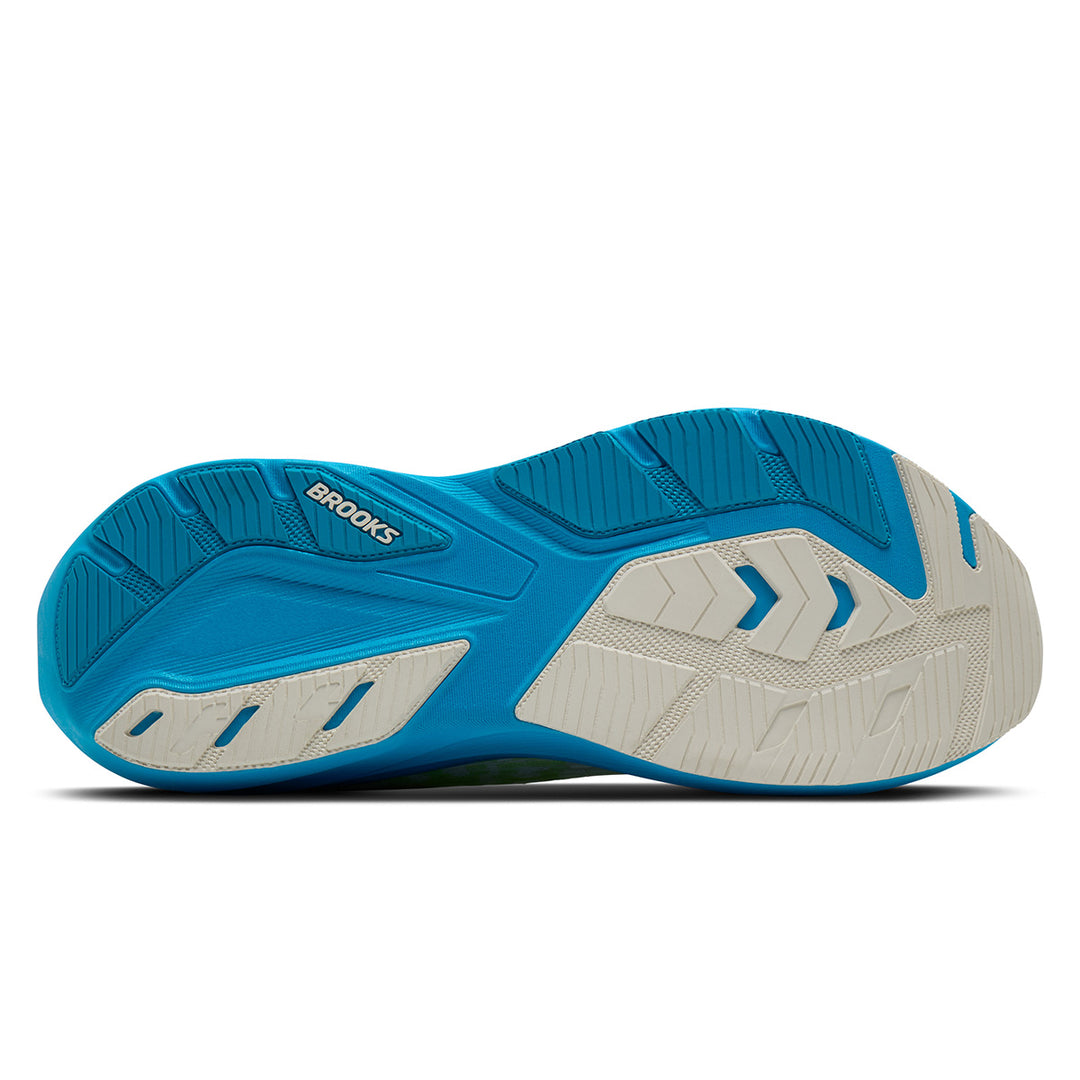 Brooks Ghost Amp Mens | White/blue/paradise Green
