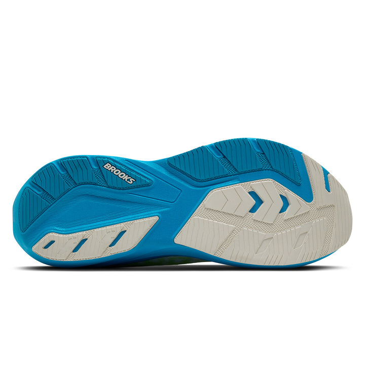 Brooks Ghost Amp Mens | White/blue/paradise Green