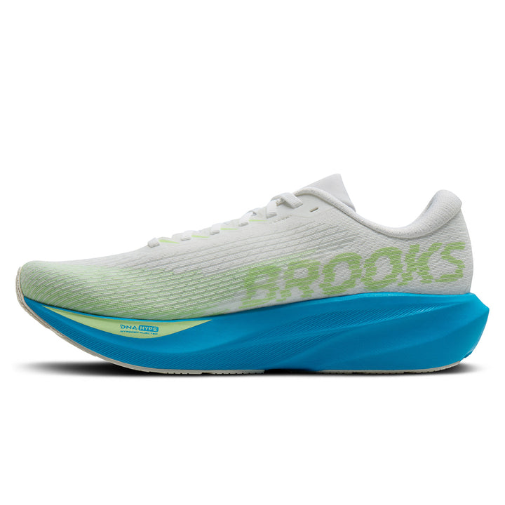 Brooks Ghost Amp Mens | White/blue/paradise Green