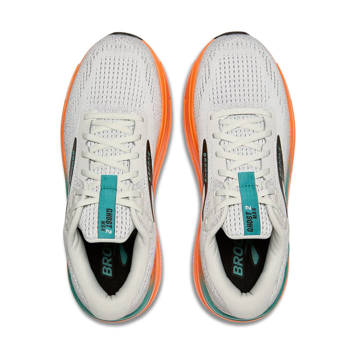 Brooks Ghost Max 2 Mens | Oyster Mushroom/orange/teal