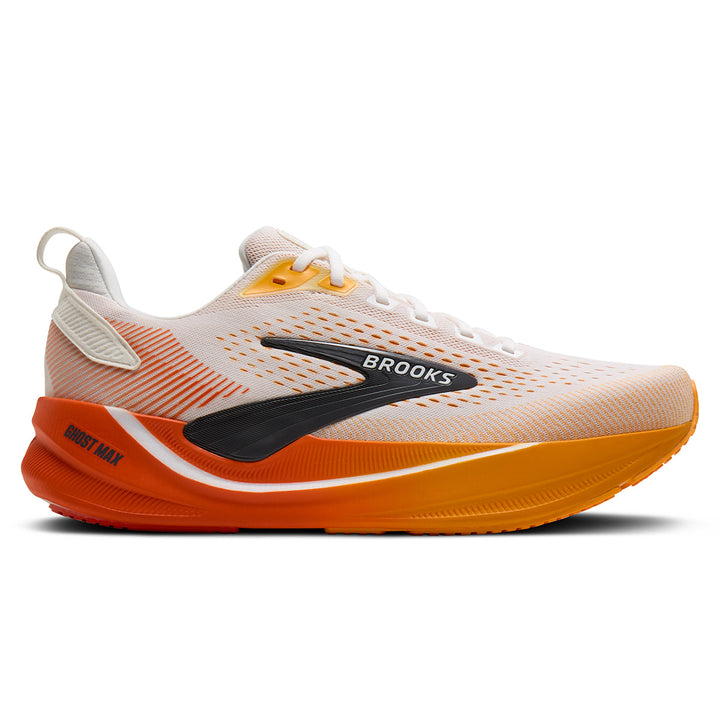 Brooks Ghost Max 4 Mens | White/orange/red