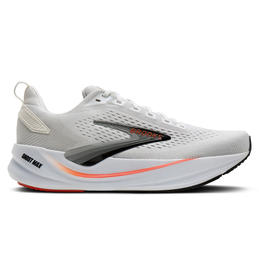 Brooks Ghost Max 4 Mens | White/red/black