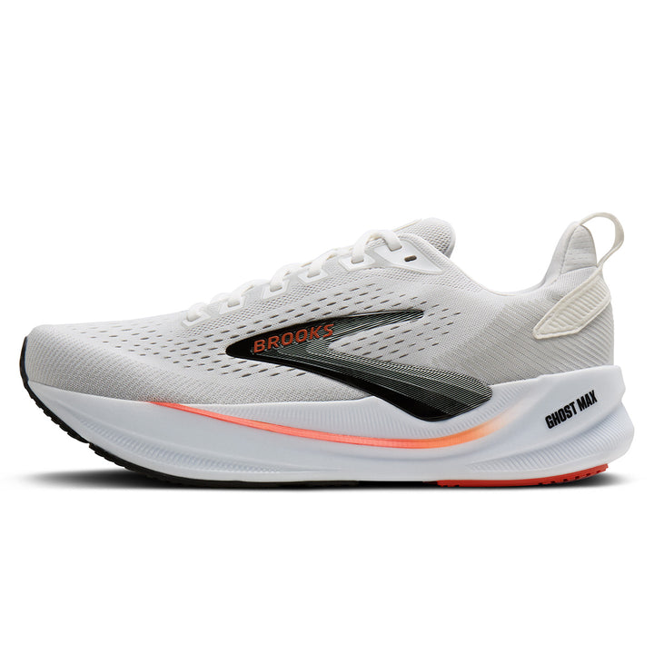 Brooks Ghost Max 4 Mens | White/red/black
