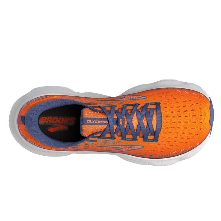 Brooks Glycerin 20 Mens running shoes | Orange | top view