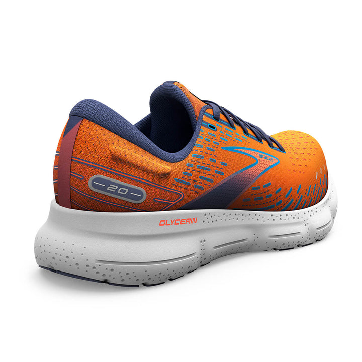 Brooks Glycerin 20 Mens running shoes | Orange | back view
